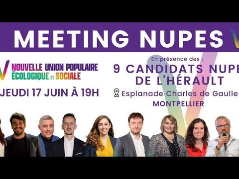 Meeting NUPES-Hérault le 16/06/2022 : déclaration de Matthieu Brabant, porte parole d'Ensemble!34