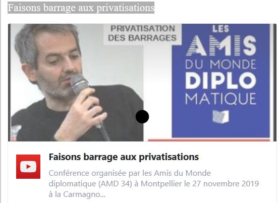 barrage aux privatisations video