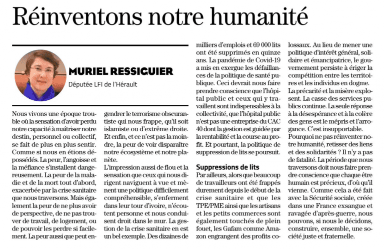 Tribune Midi Libre 09 11 2020