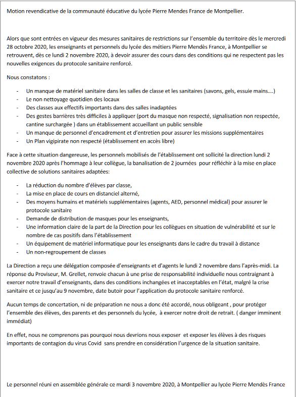 motion lycée PMF