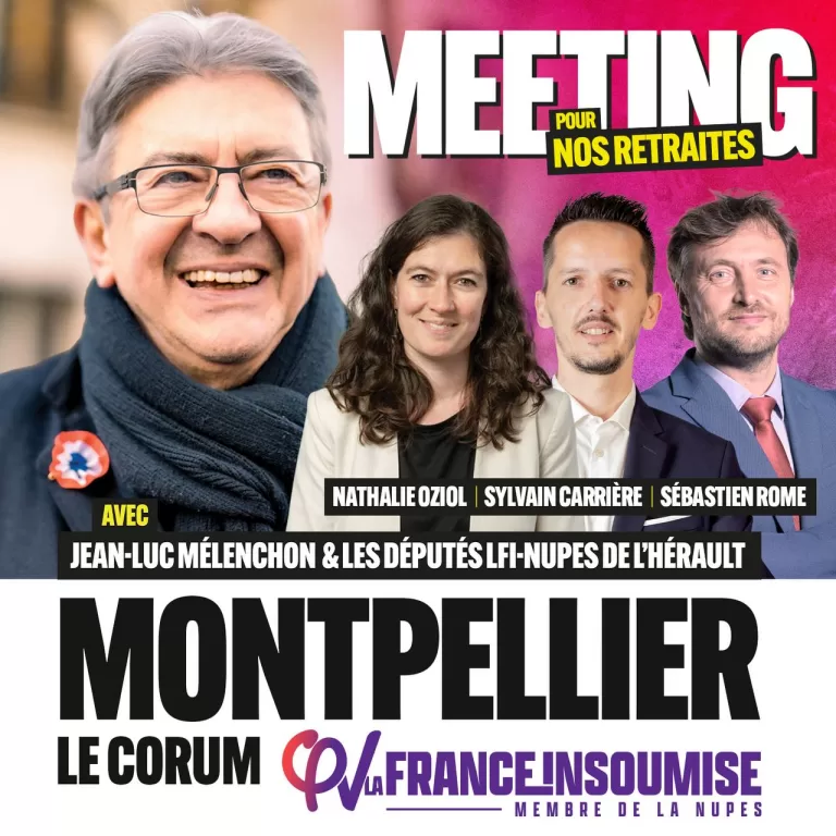 Jean-Luc Mélenchon en meeting pour nos retraites à Montpellier