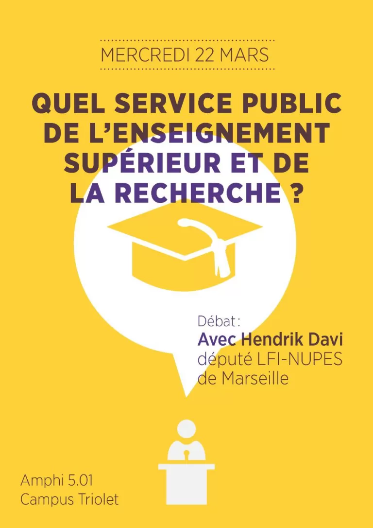 Débat-rencontre avec le député LFI-NUPES Hendrik Davi sur la proposition de loi cadre ESR