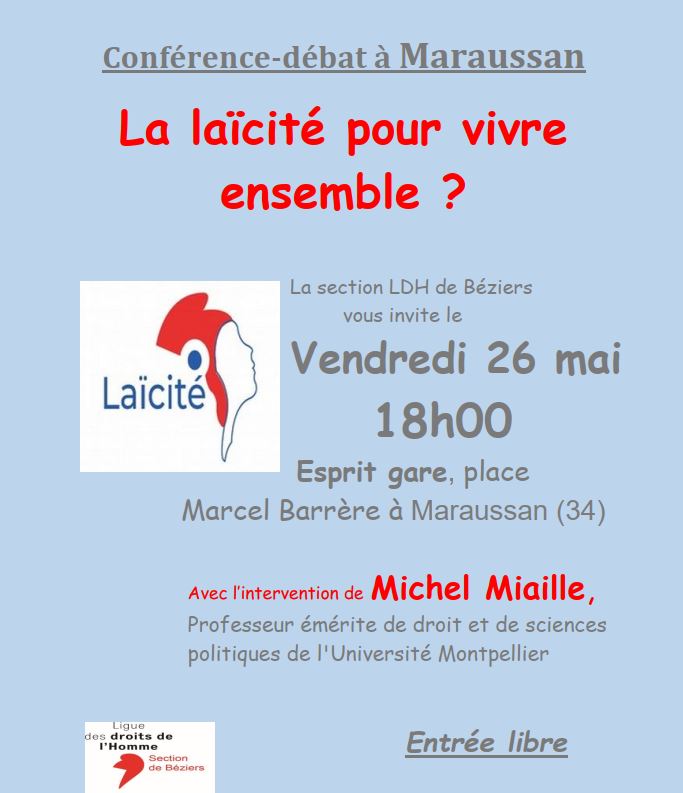 Conférence-débat : la laïcité pour vivre ensemble ?
