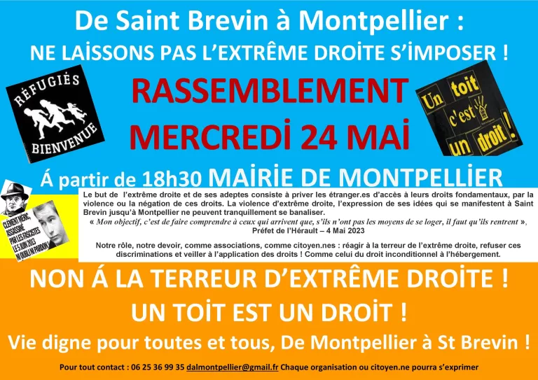 De Saint-Brevin à Montpellier, ne laissons pas l&rsquo;extrême-droite s&rsquo;imposer !