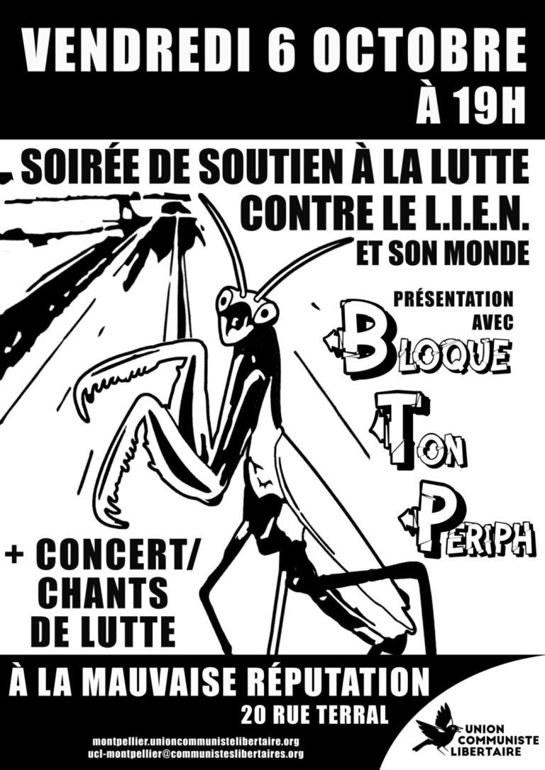 Présentation de la lutte contre le LIEN et la mobilisation BTP + concert/chants de lutte