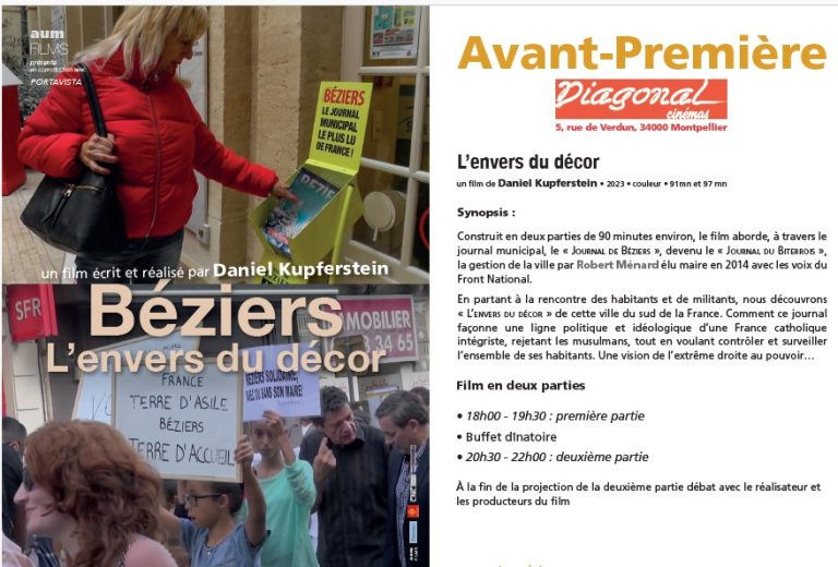 Projection du film « Béziers l&rsquo;envers du décor »