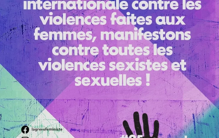 Le 25 novembre, manifestons contre toutes les violences sexistes et sexuelles !
