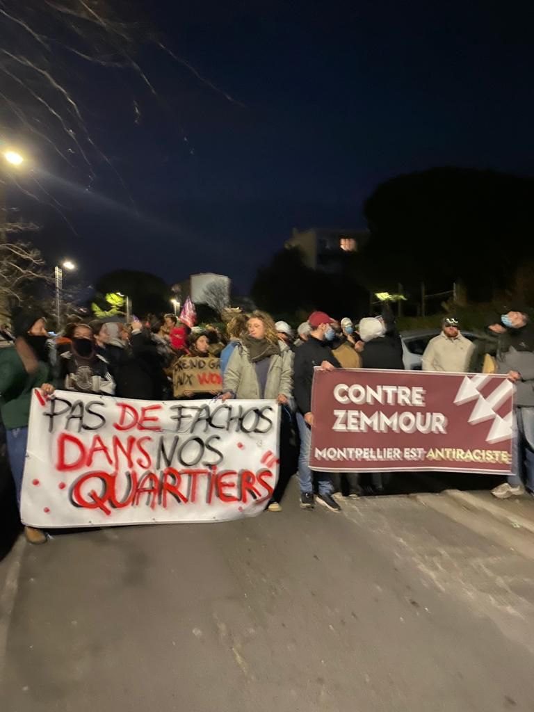 Le 23 janvier, nous avons manifesté contre la venue d’Eric Zemmour à Montpellier