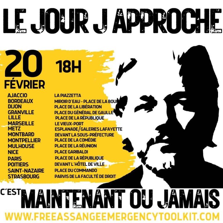 Rassemblement pour la libération de Julian Assange