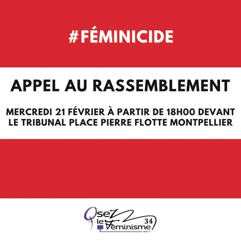 Rassemblement de femmage suite au féminicide à Montpellier