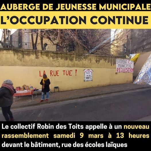 Le collectif Robin.e.s des Toits appelle à un nouveau rassemblement