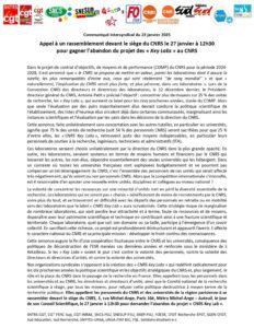 Mobilisation nationale contre les Key Labs : défendons la recherche publique et ses personnels !